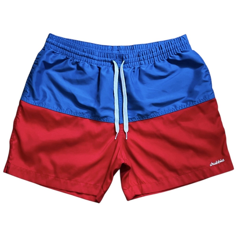 Chubbies Blue and Red Swim Trunks